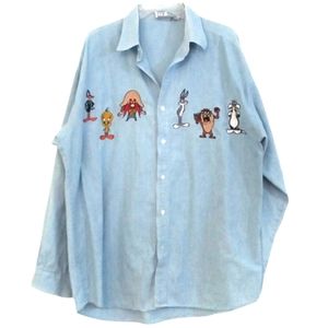 ACME Vintage 90s Looney Tunes Cartoon Denim Top XL